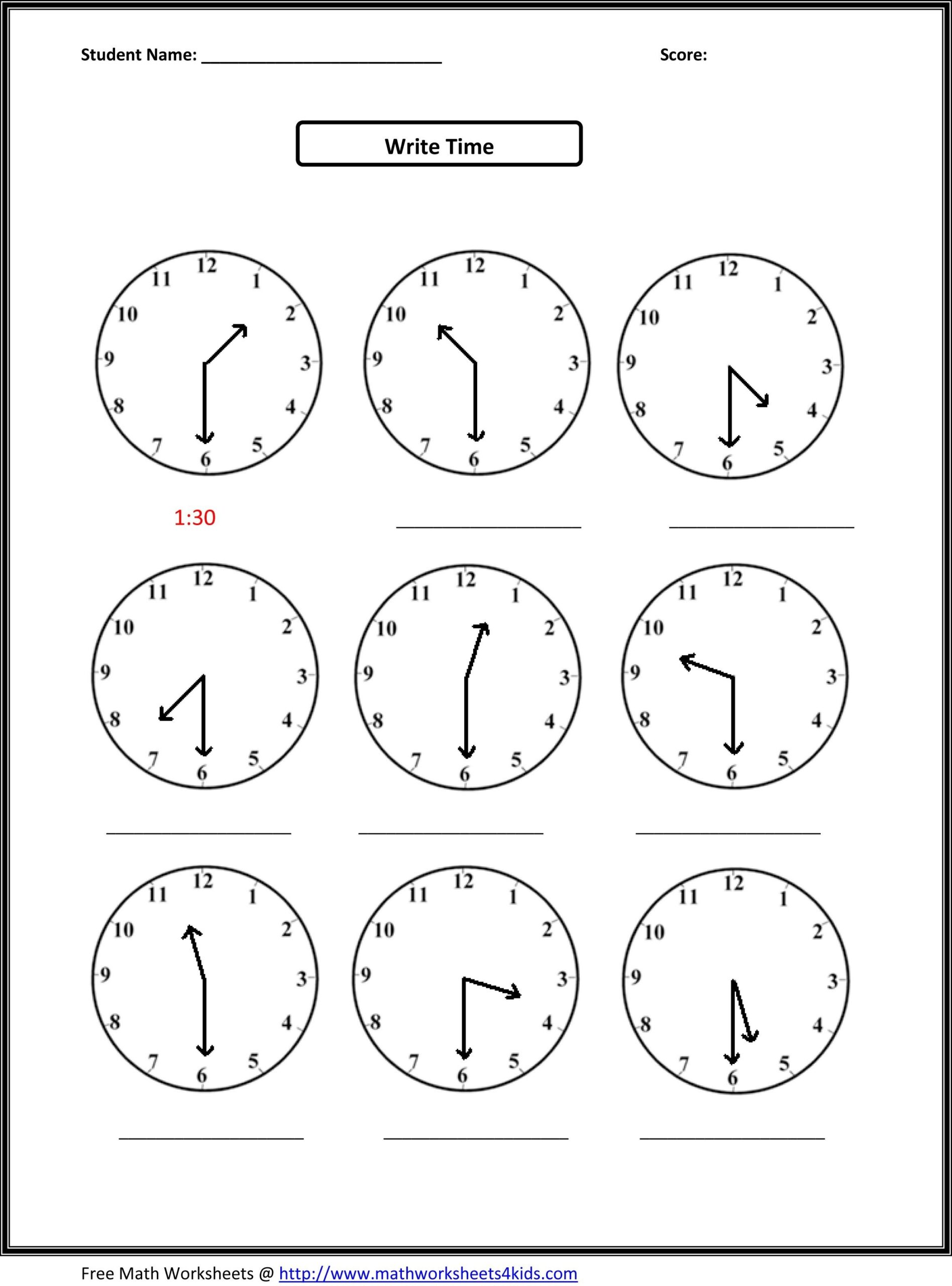 Free Printable Second Grade Math Worksheets Printable Worksheets