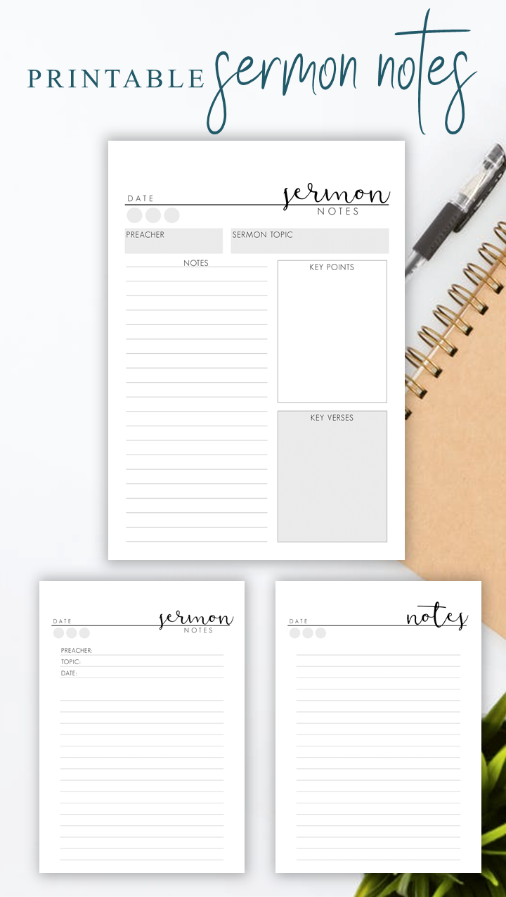 Free Printable Sermon Notes Template Printable Templates