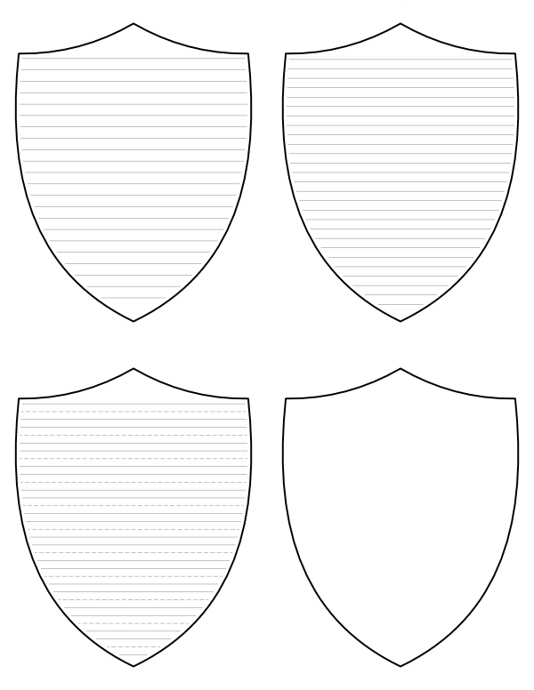 Free Printable Shield Shaped Writing Templates