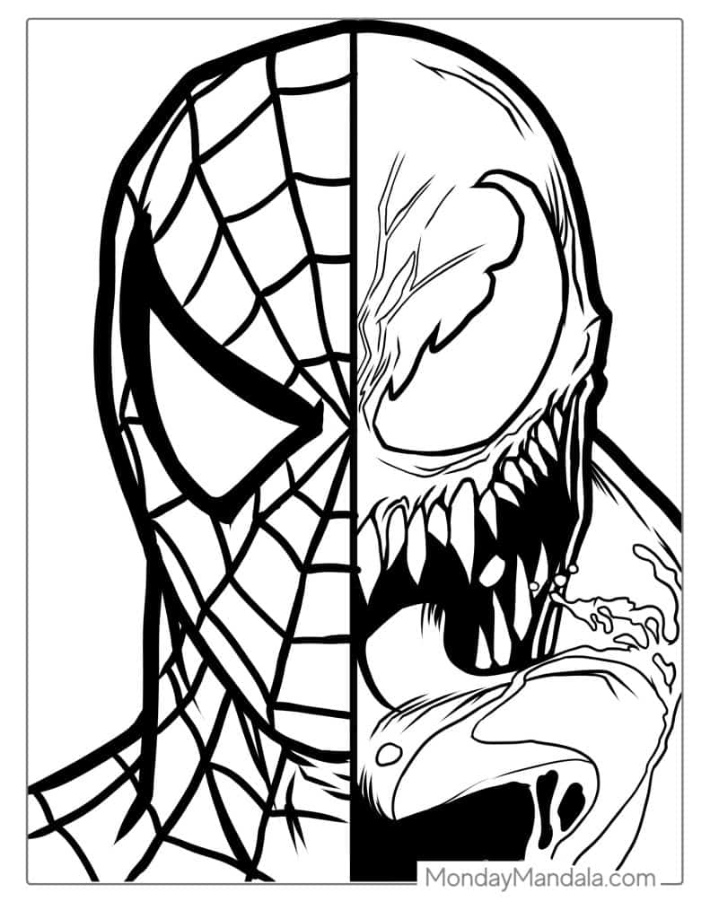 spider man coloring page printable
