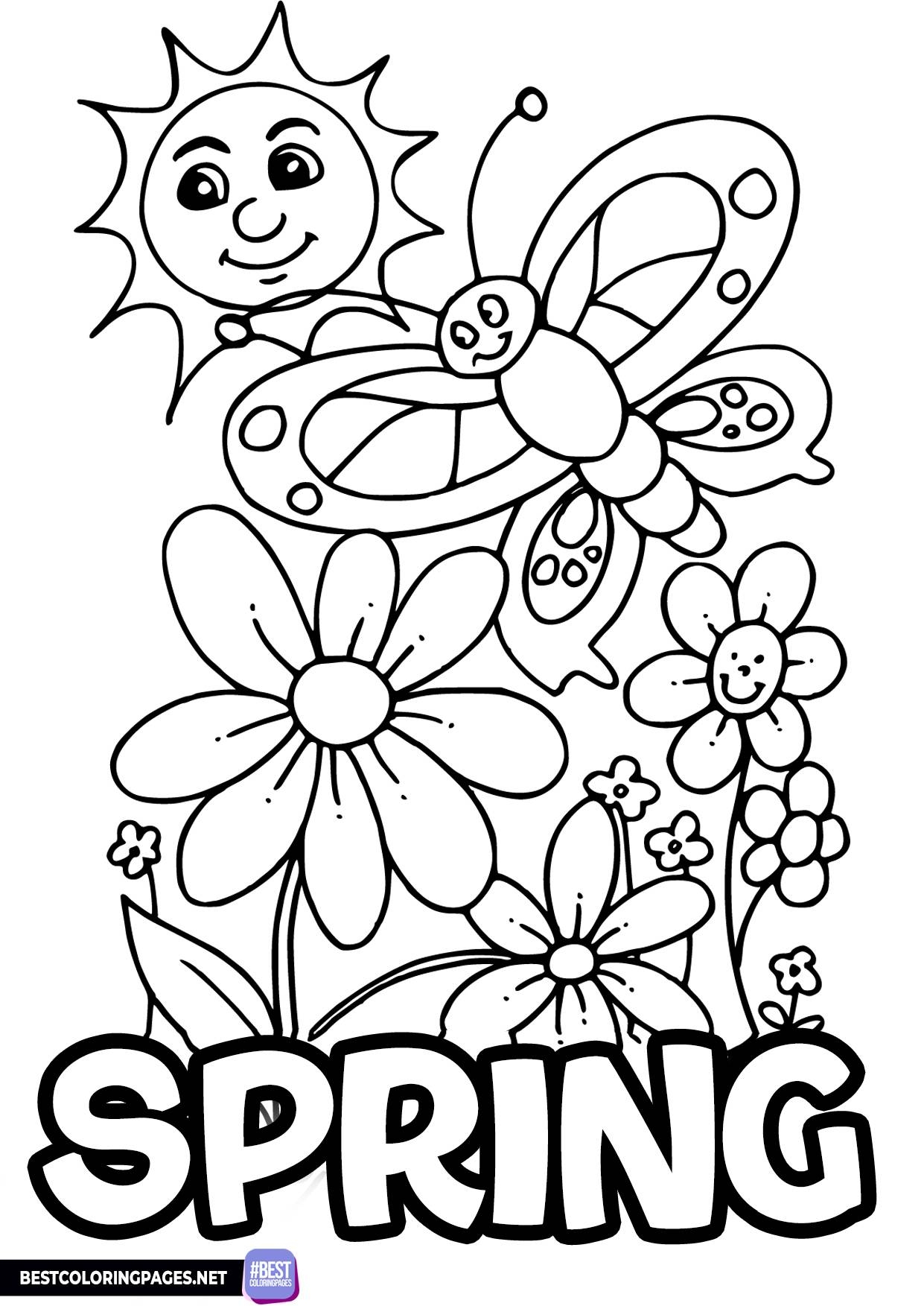 free coloring pages spring theme