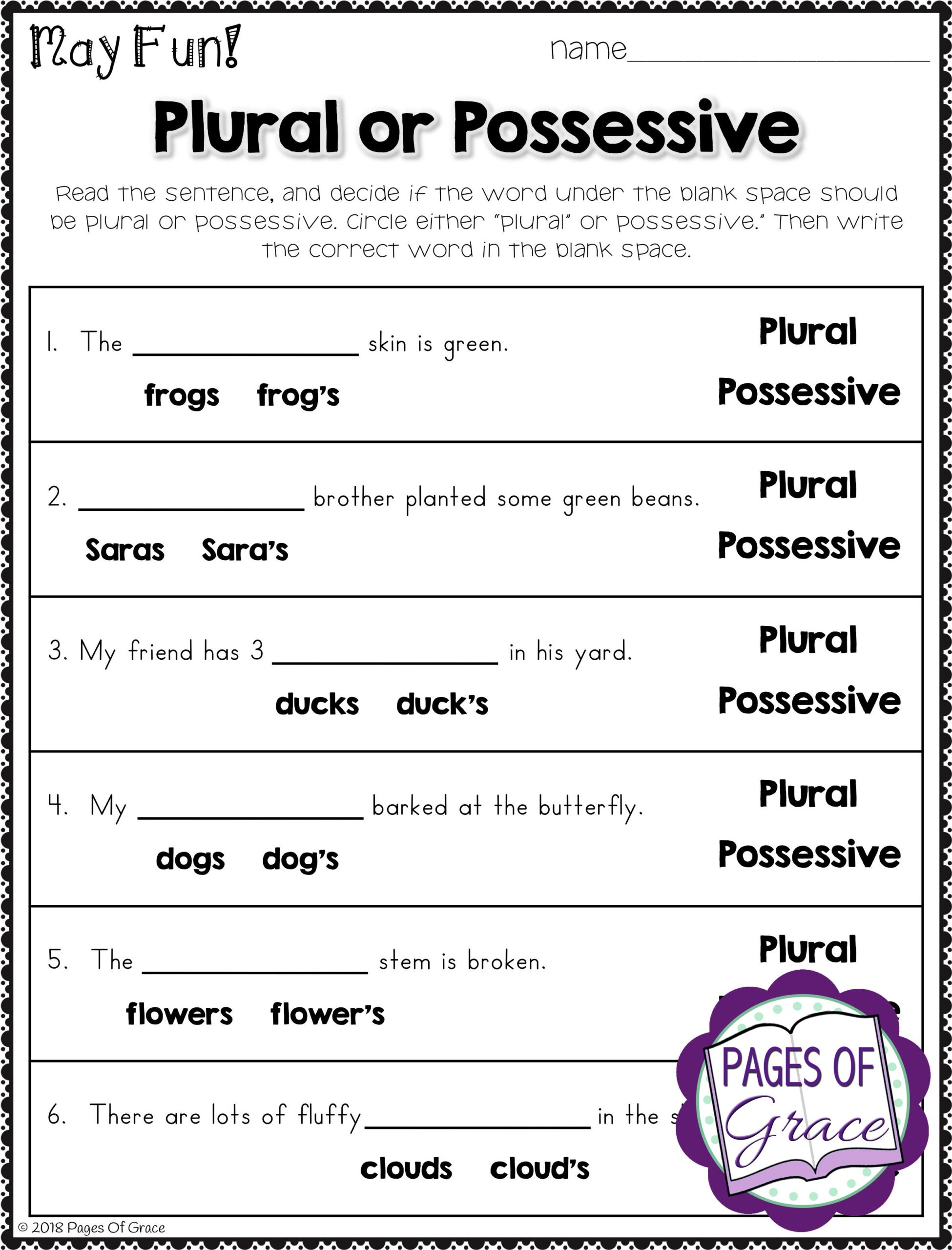 printable worksheets for third graders