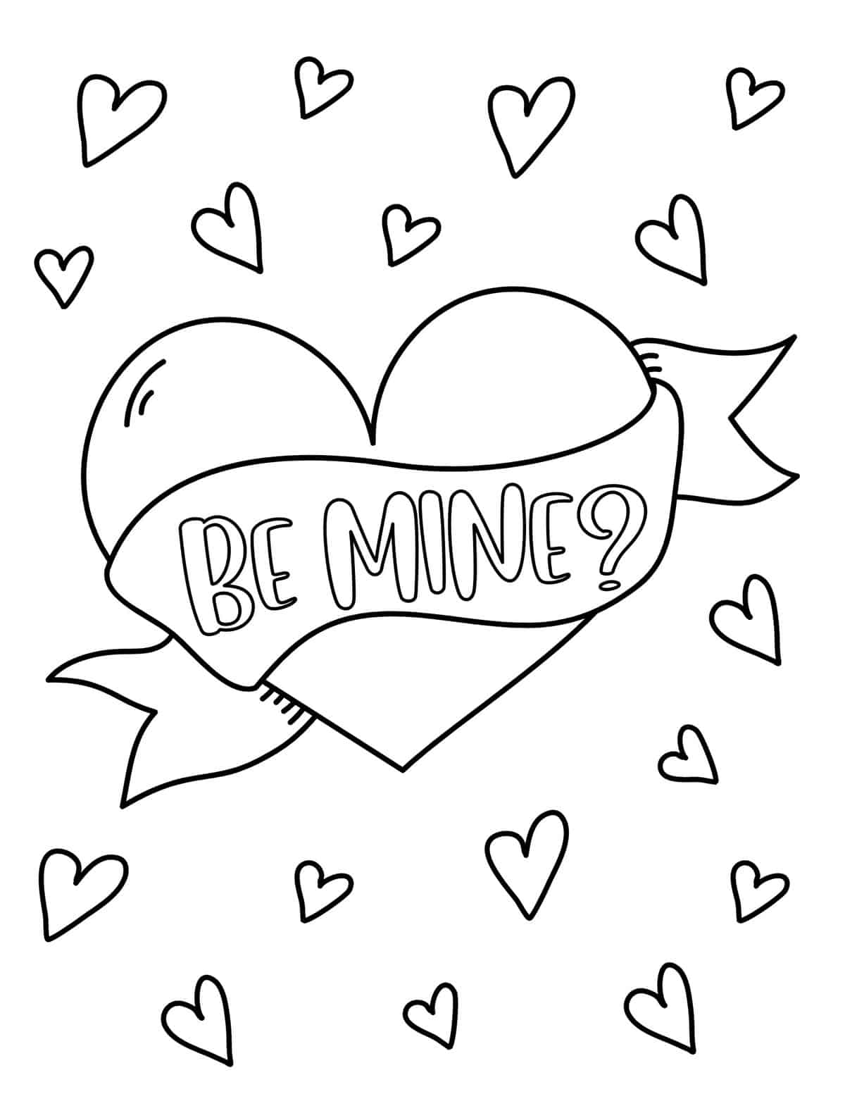 coloring pages printable valentine's day