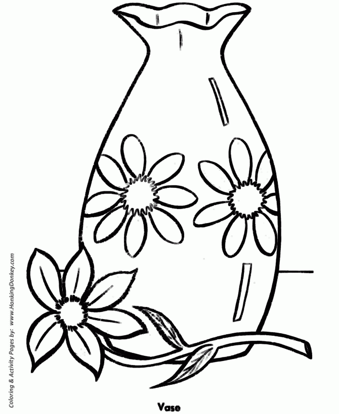 Free Printable Vases Coloring Pages