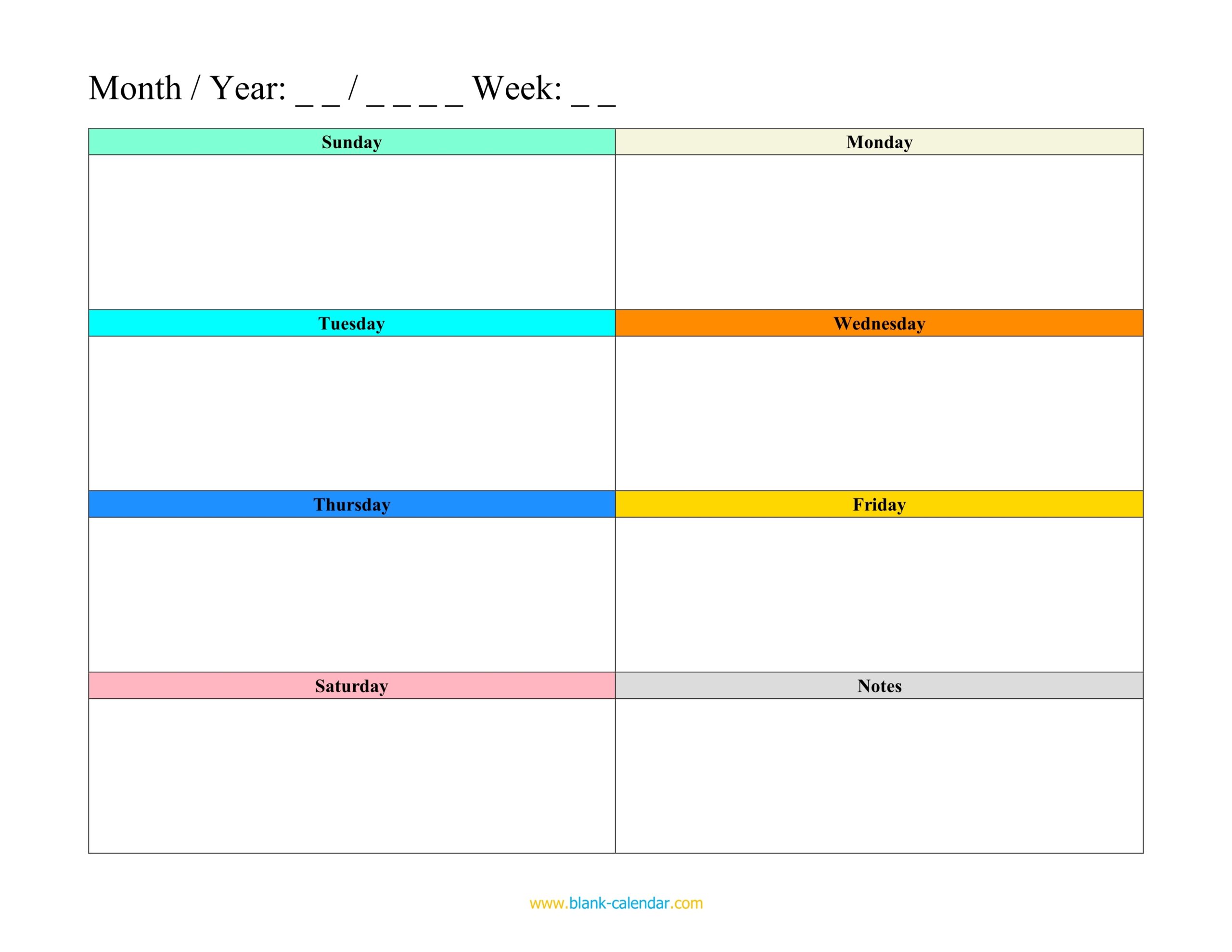Free Printable Weekly Schedule Template Word