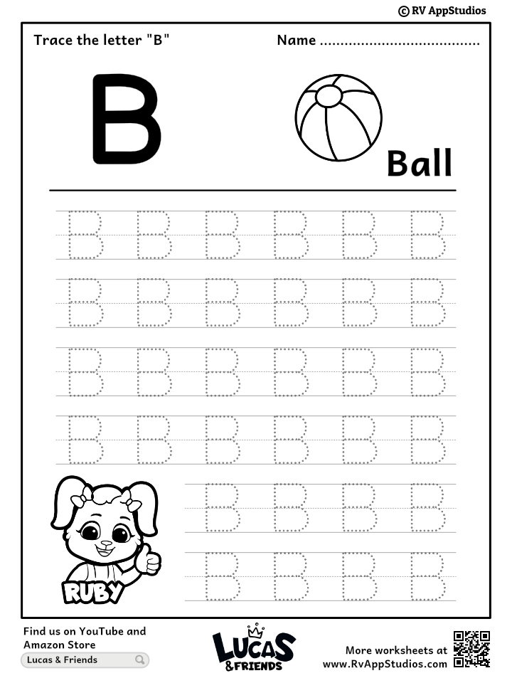 b worksheet for kids