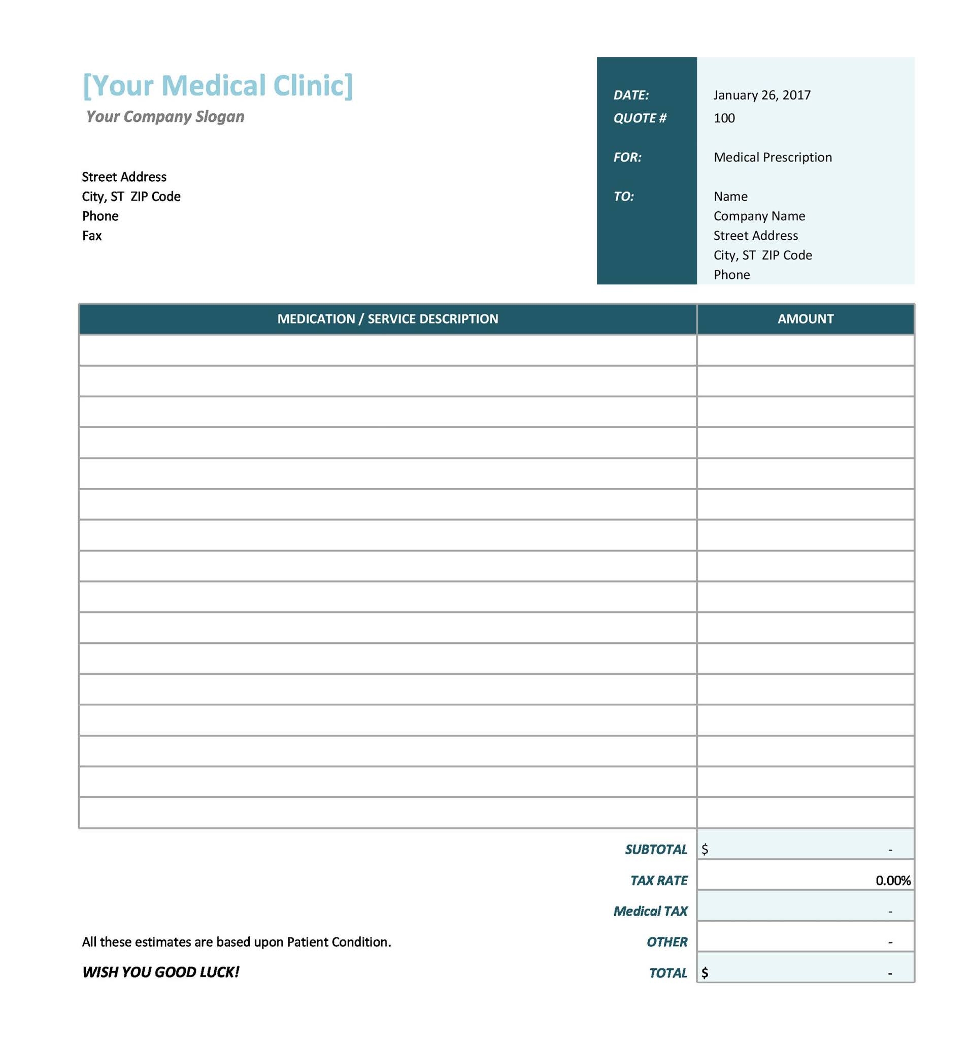 free printable quote template word