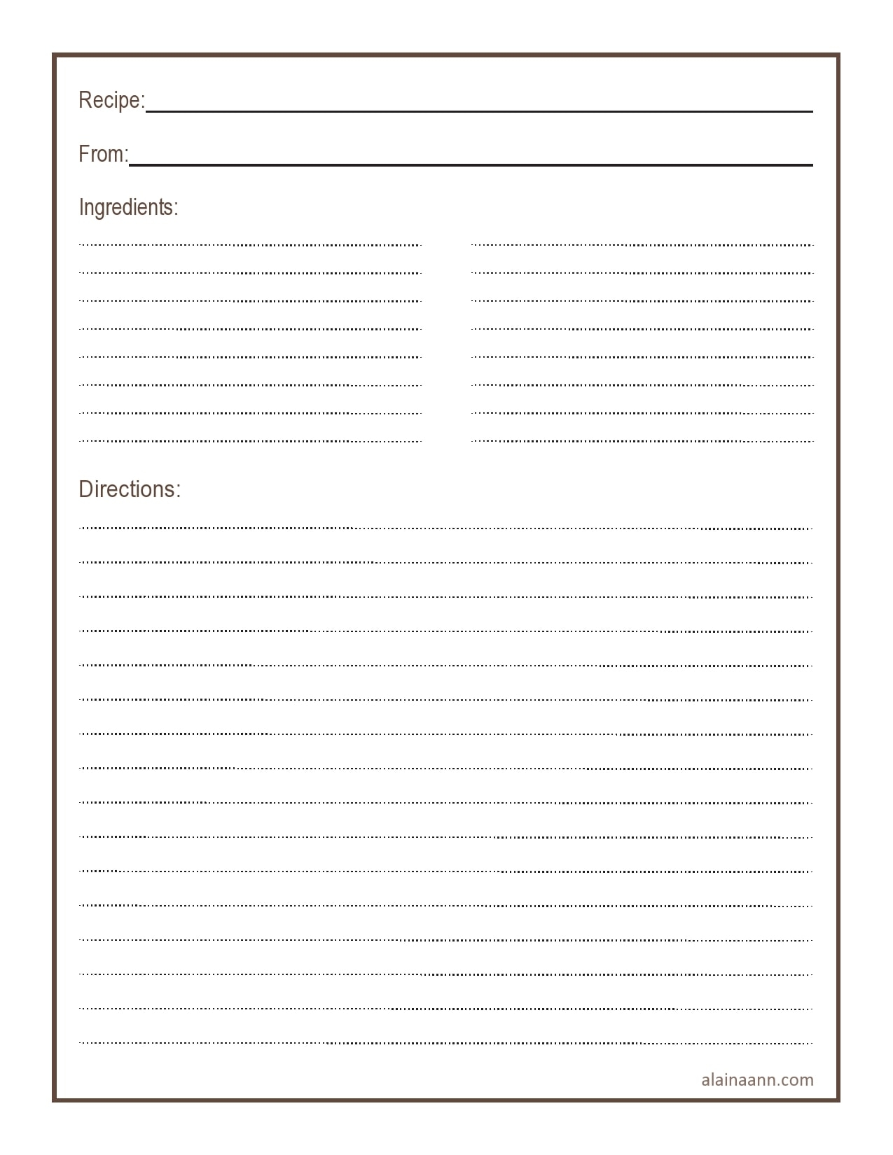 Free Recipe Template Word 4 What Is The Standard Size Of A Recipe Card 