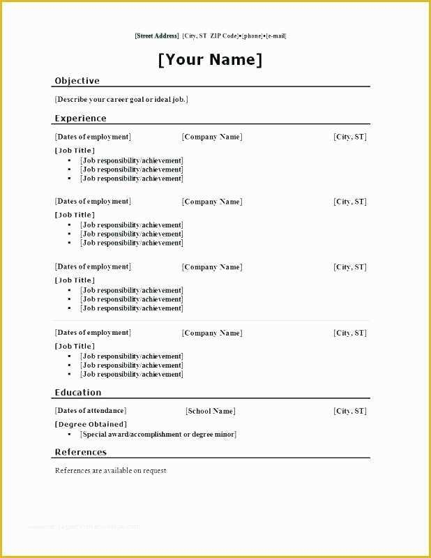 Free Resume Templates To Fill In And Print Of Blank Resumes To Print