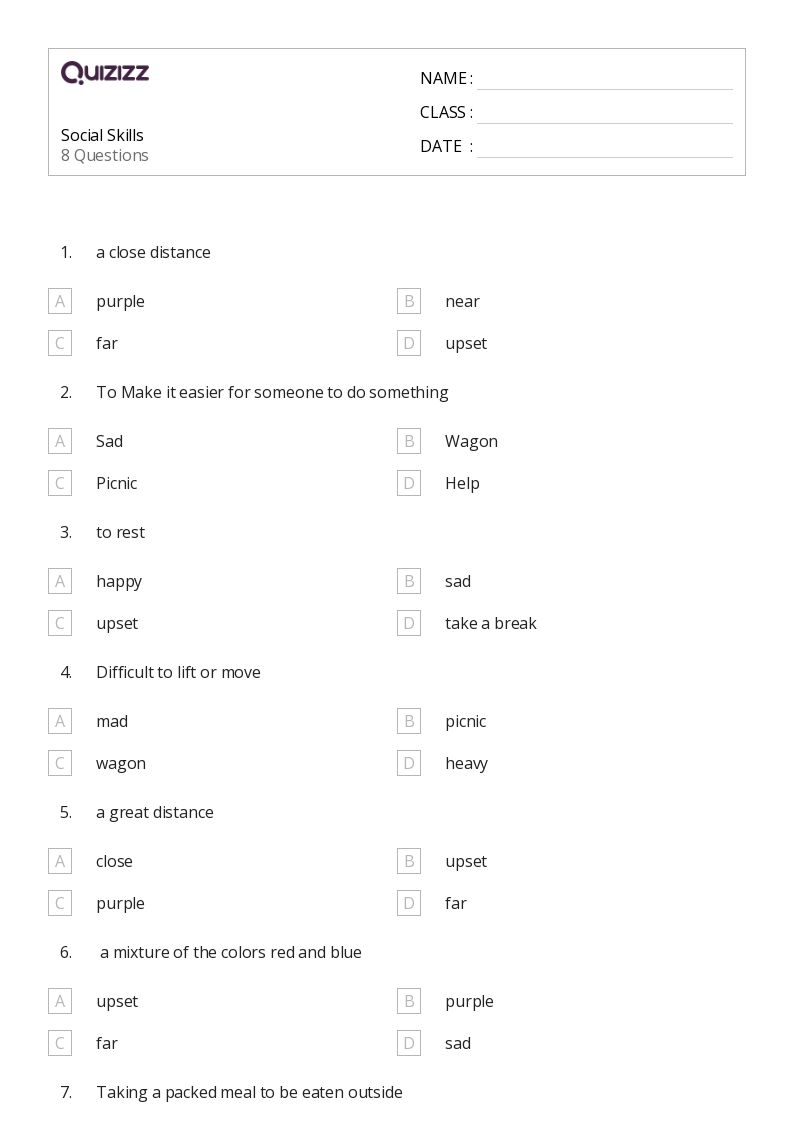 free social worksheets for 2nd grade