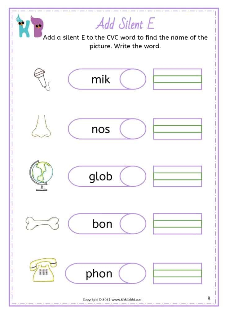 Free Silent E Worksheet Free Printable Download Free Silent E 