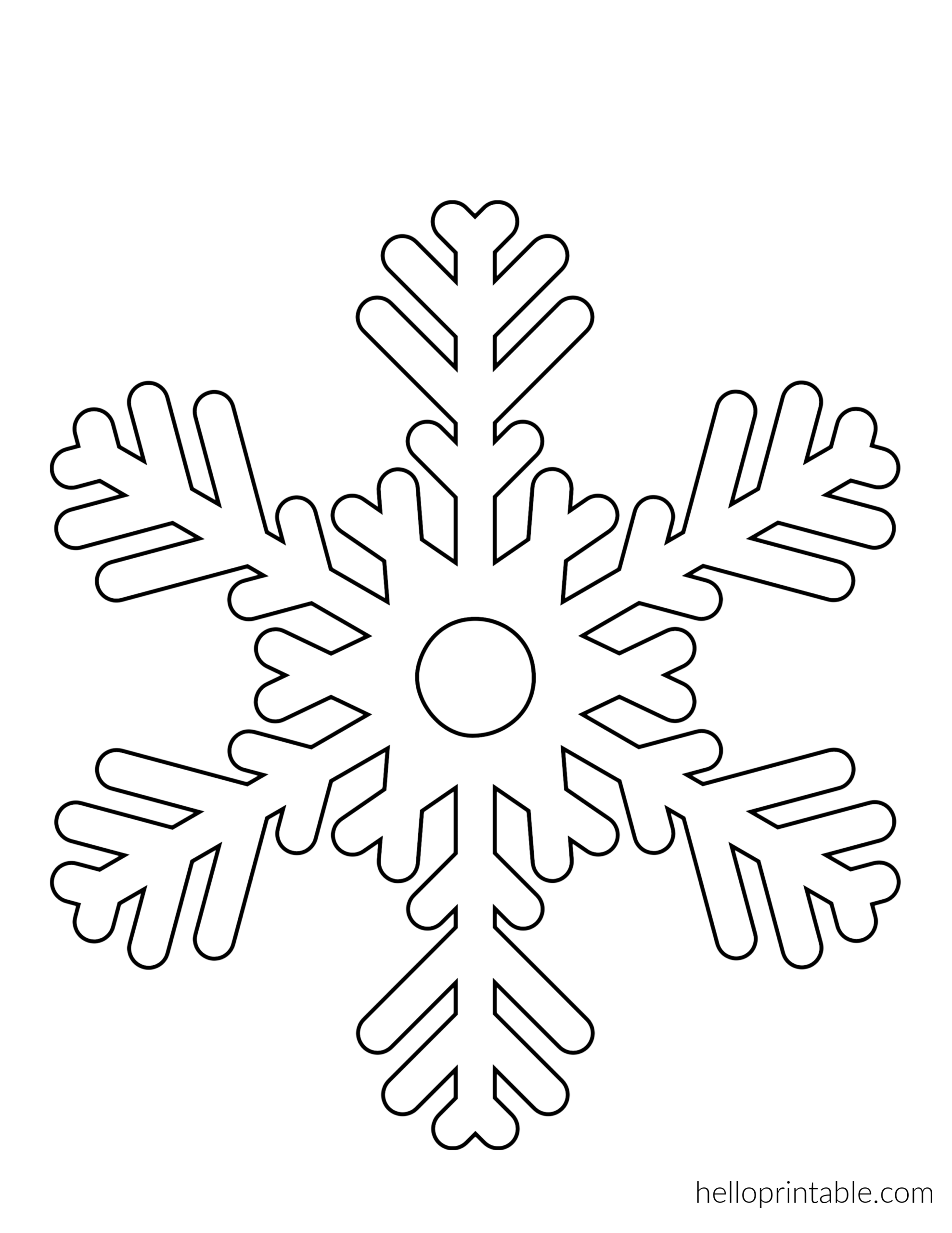 Free Snowflake Drawing Printable Coloring Pages Helloprintable