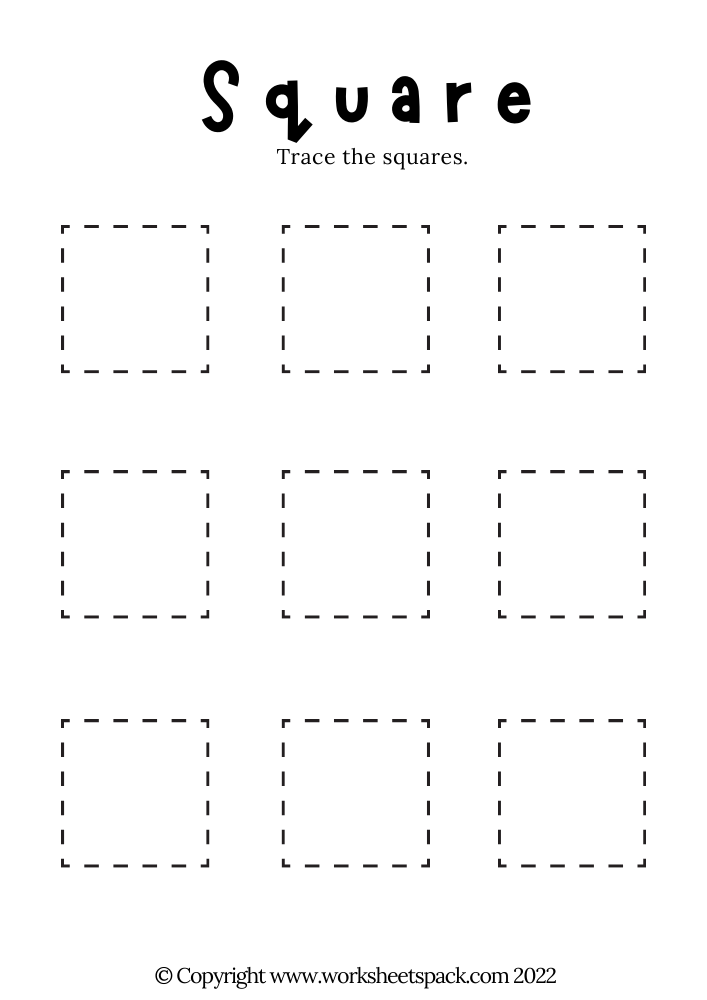 Free Square Tracing Worksheets PDF Worksheetspack