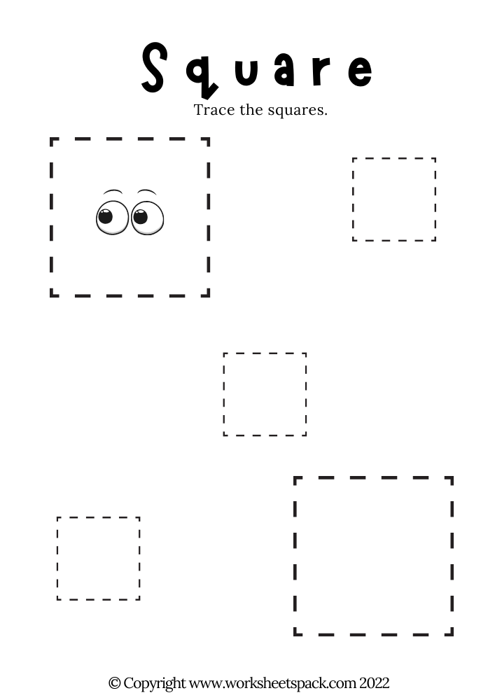 Free Square Tracing Worksheets PDF Worksheetspack
