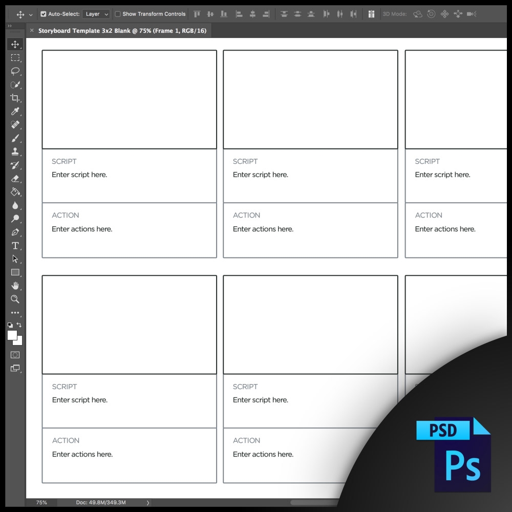 Free Storyboard Templates For Photoshop PSD 