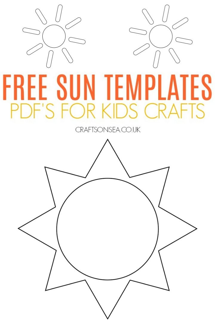 Free Sun Templates Printable PDF Crafts On Sea Sun Template