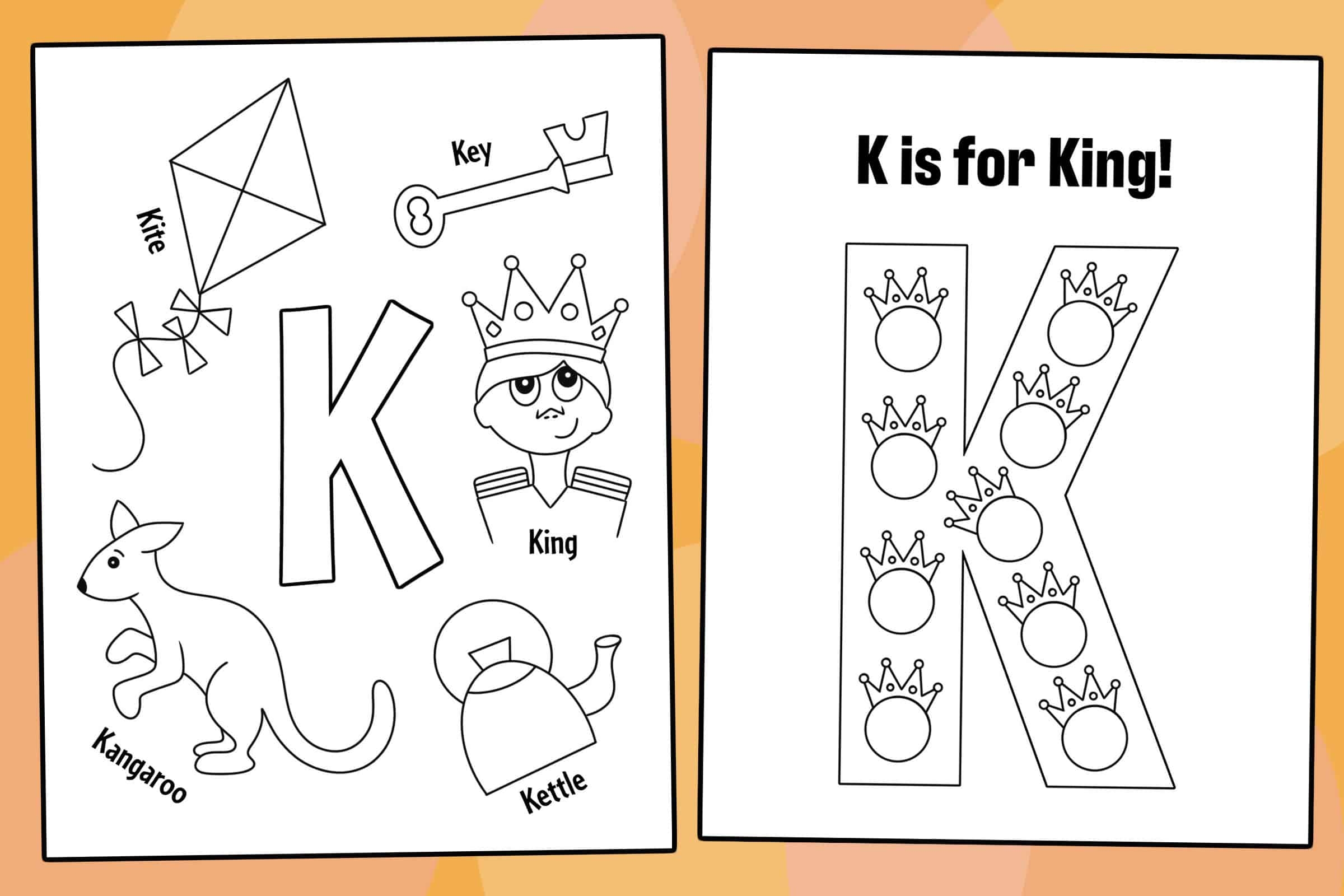 letter k worksheet prek