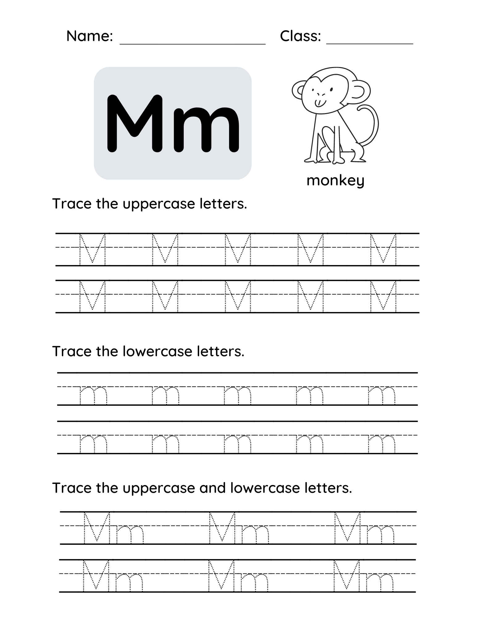 letter m printable pdf