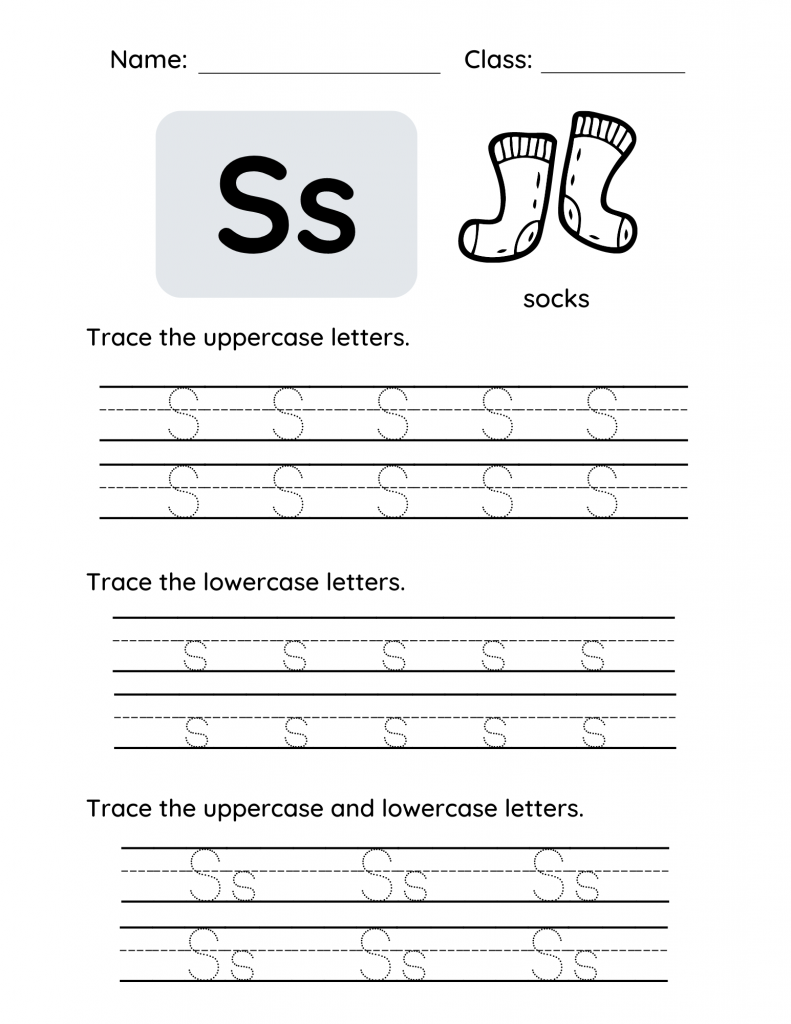 Free Tracing Letter S Printable PDF Trace The Letter S