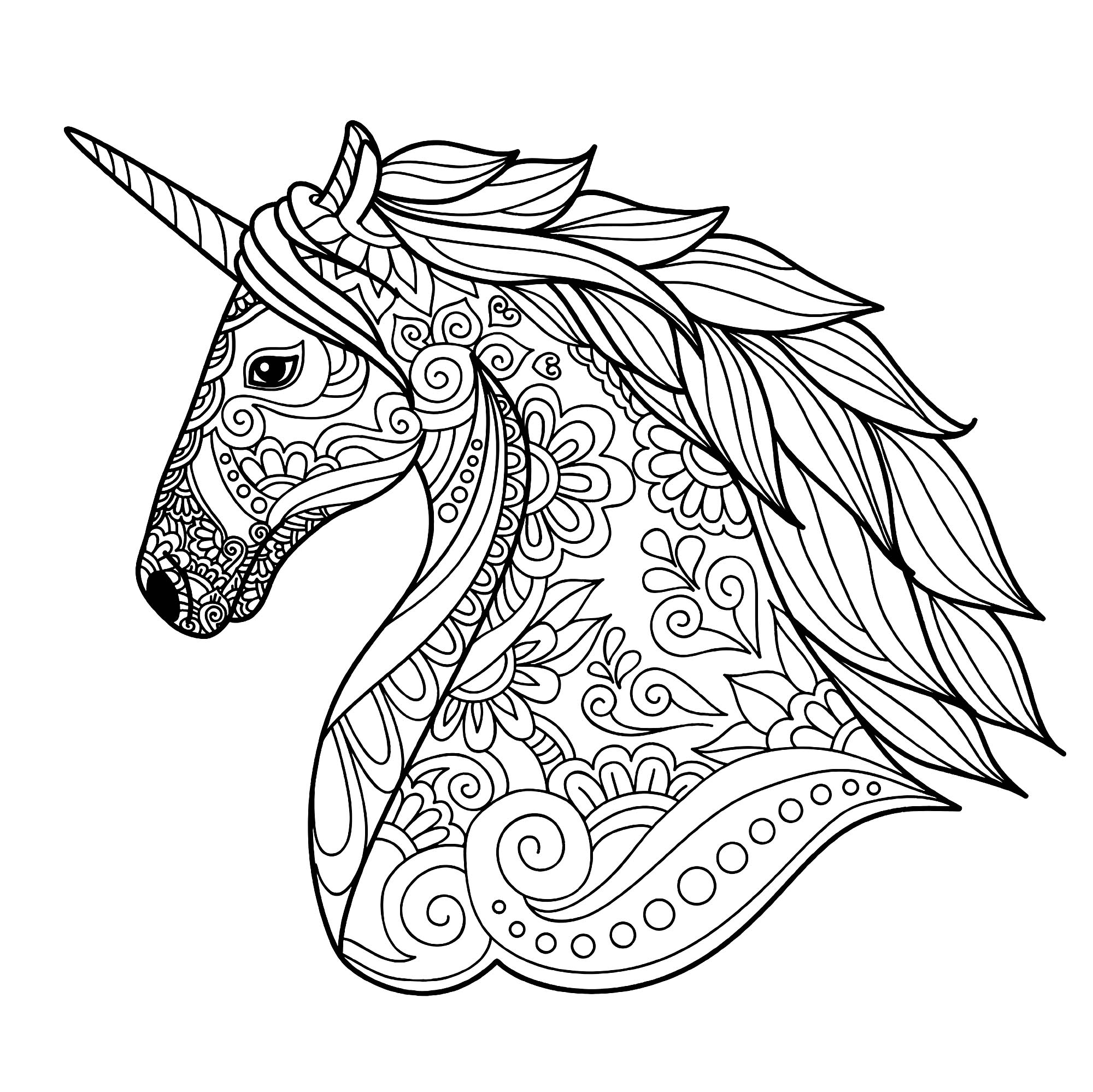 free printable coloring unicorn pages