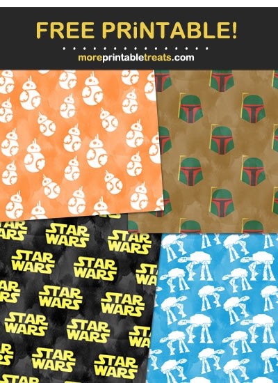 Free Watercolor Star Wars Wrapping Paper