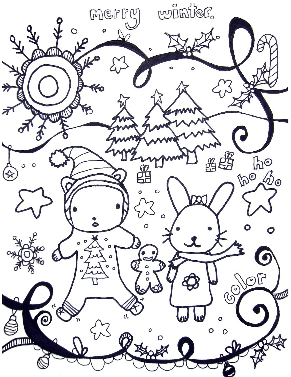 free printable winter coloring pages