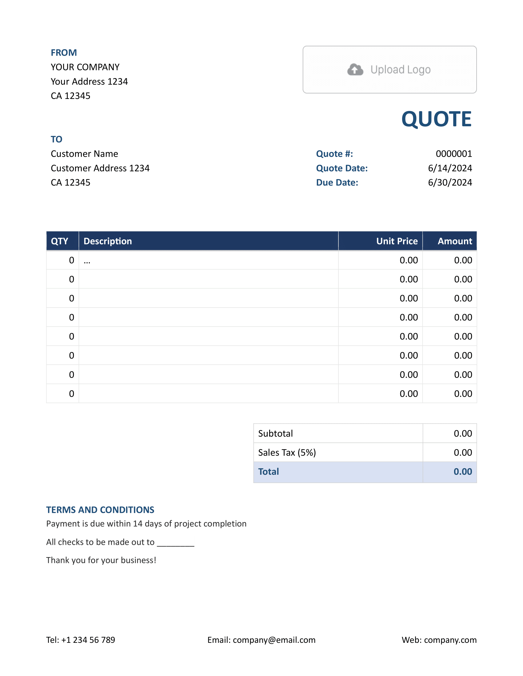 Free Word Quote Template Docelf