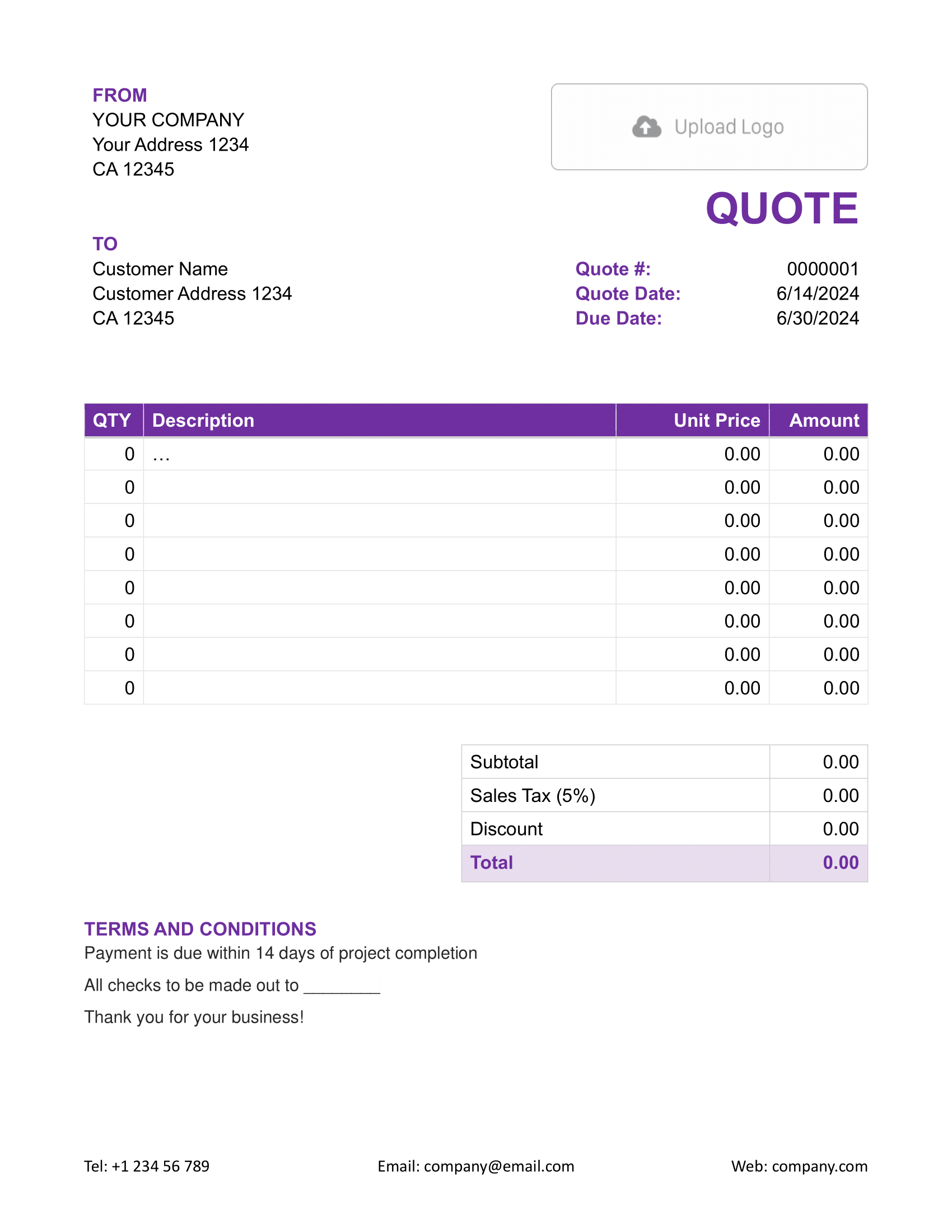Free Word Quote Template Docelf