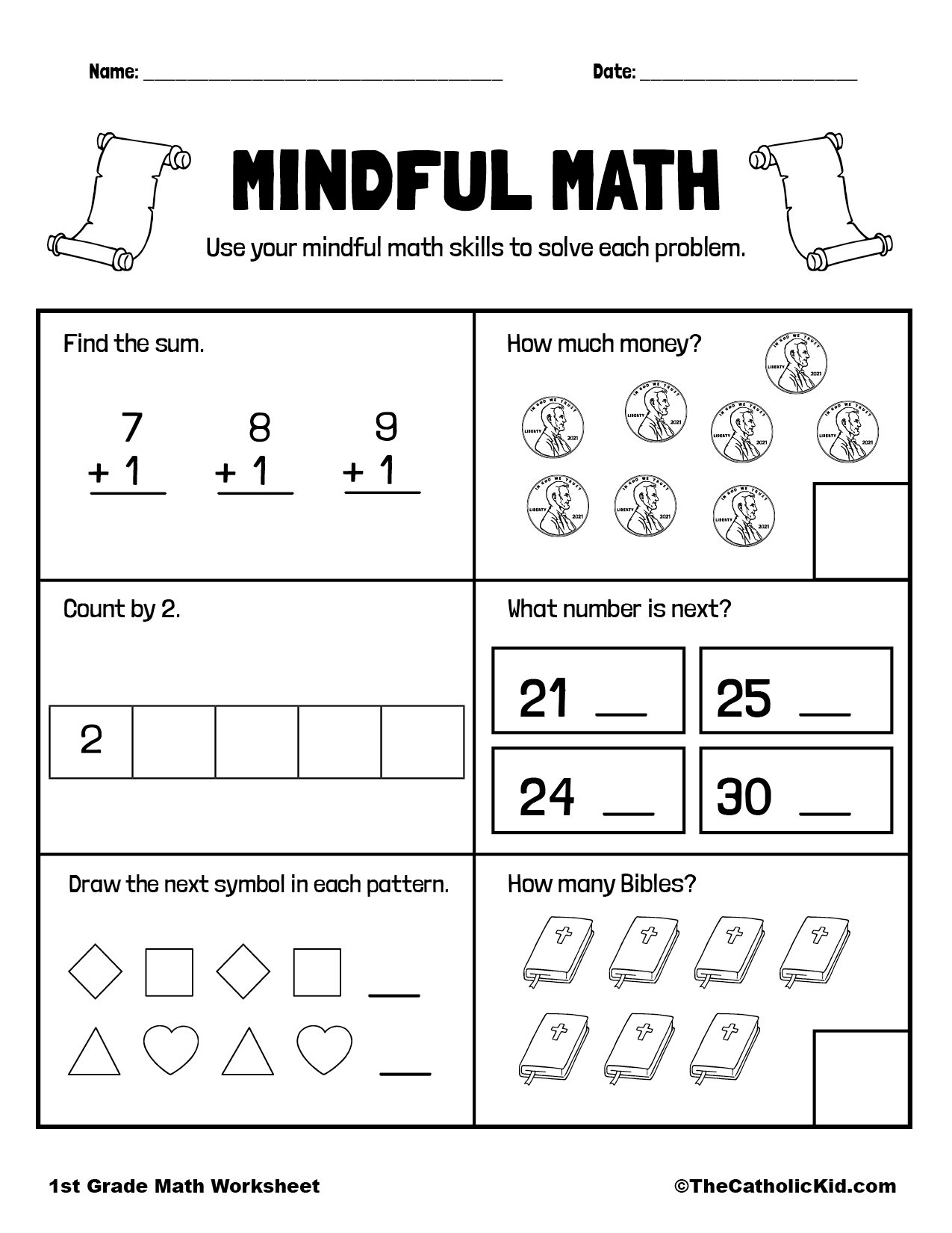 1st printable worksheets