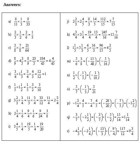 Freemathtutoring Multiplying Fractions Answers Part Of The Official