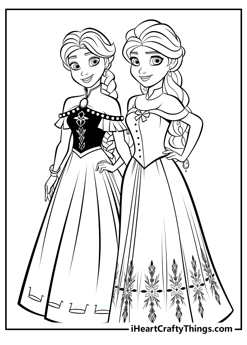 Frozen Anna And Elsa Colouring Pages Infoupdate