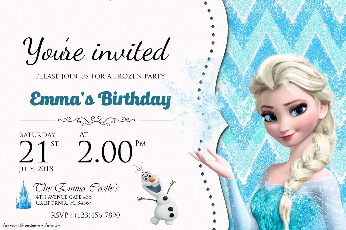 free printable frozen party template
