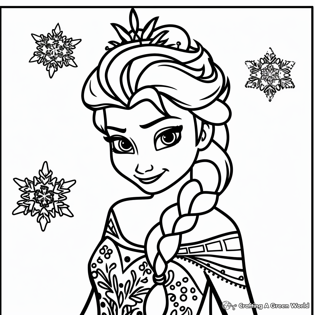 Elsa colouring in picture