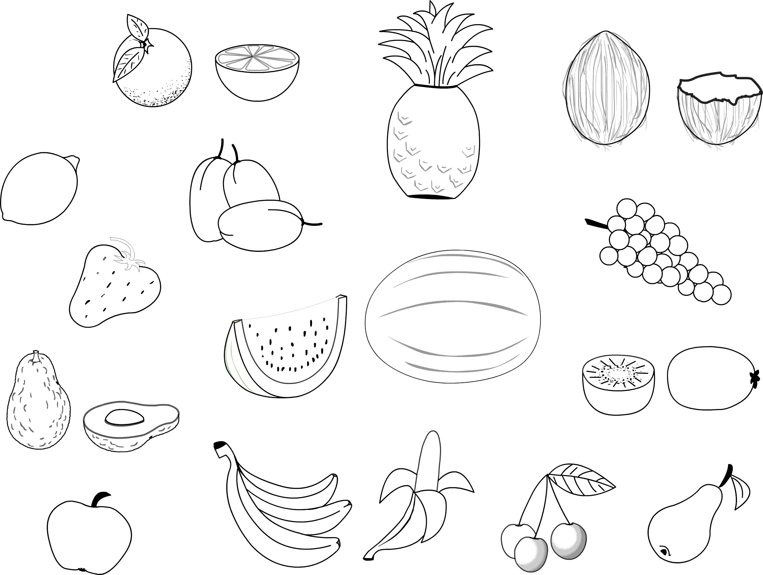 Fruits And Vegetables Coloring Page For Kids Fruits And Vegetables