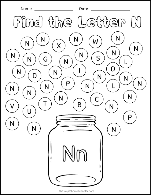 Fun Letter N Identification Activity And Test Sheets For 
