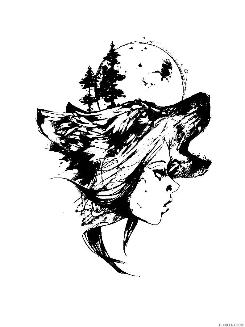 coloring page girl