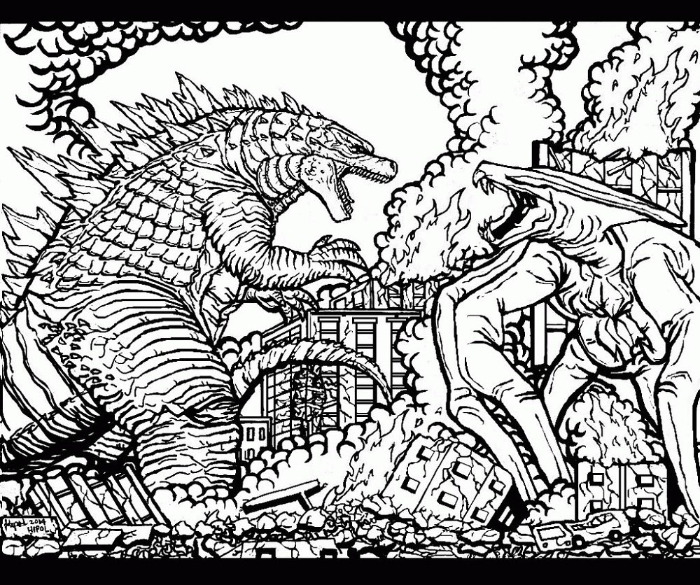 Godzilla 2024 Coloring Pages Printable Doti Michell