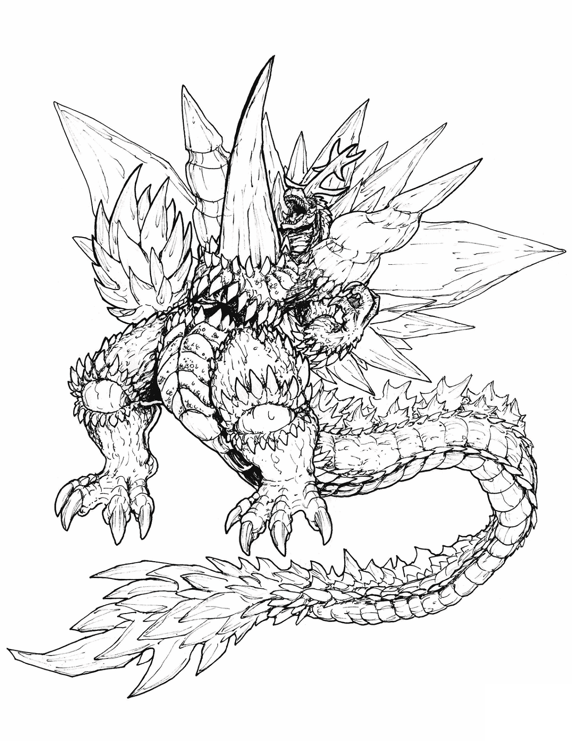 printable coloring pages of Godzilla