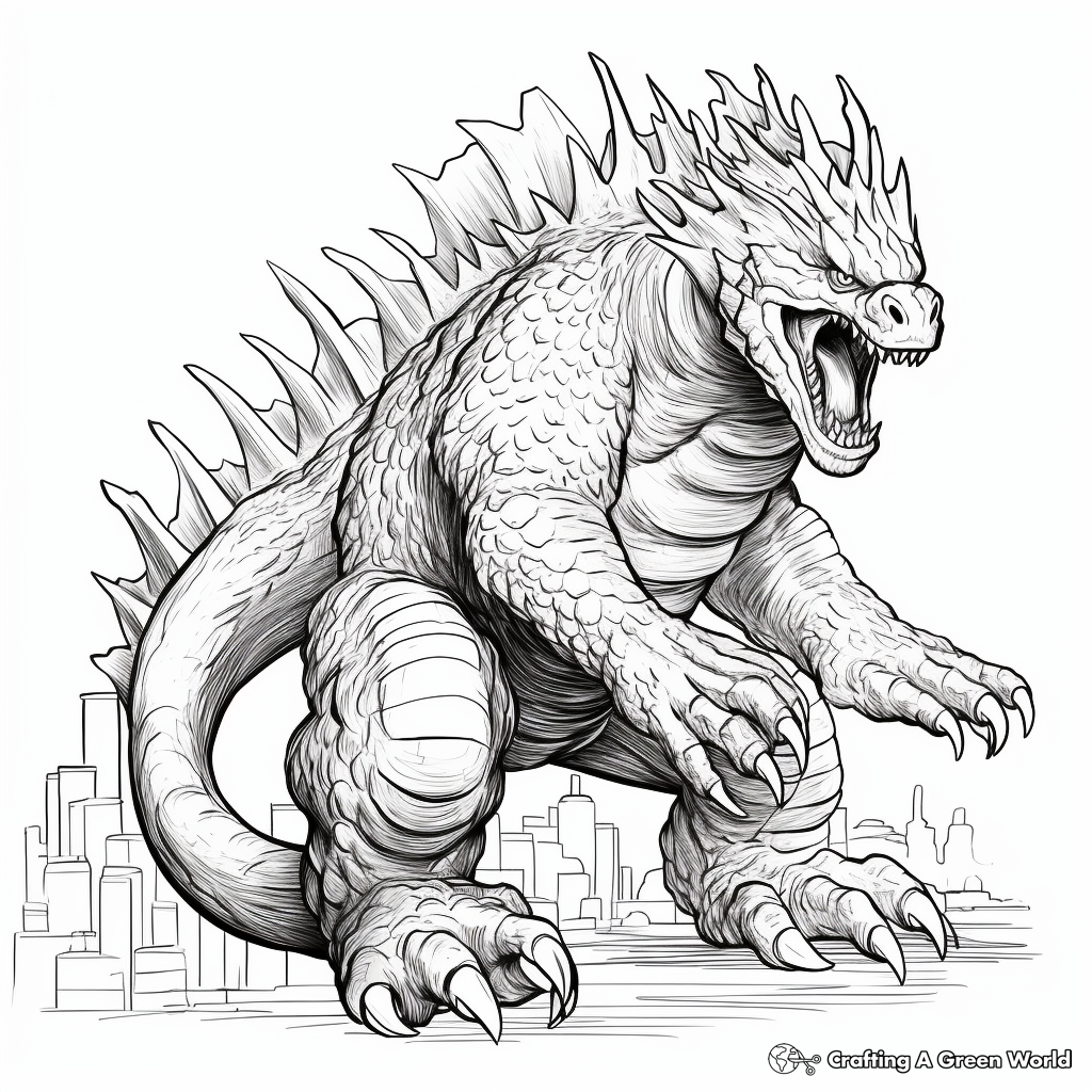 Godzilla Coloring Pages Printable NBKomputer
