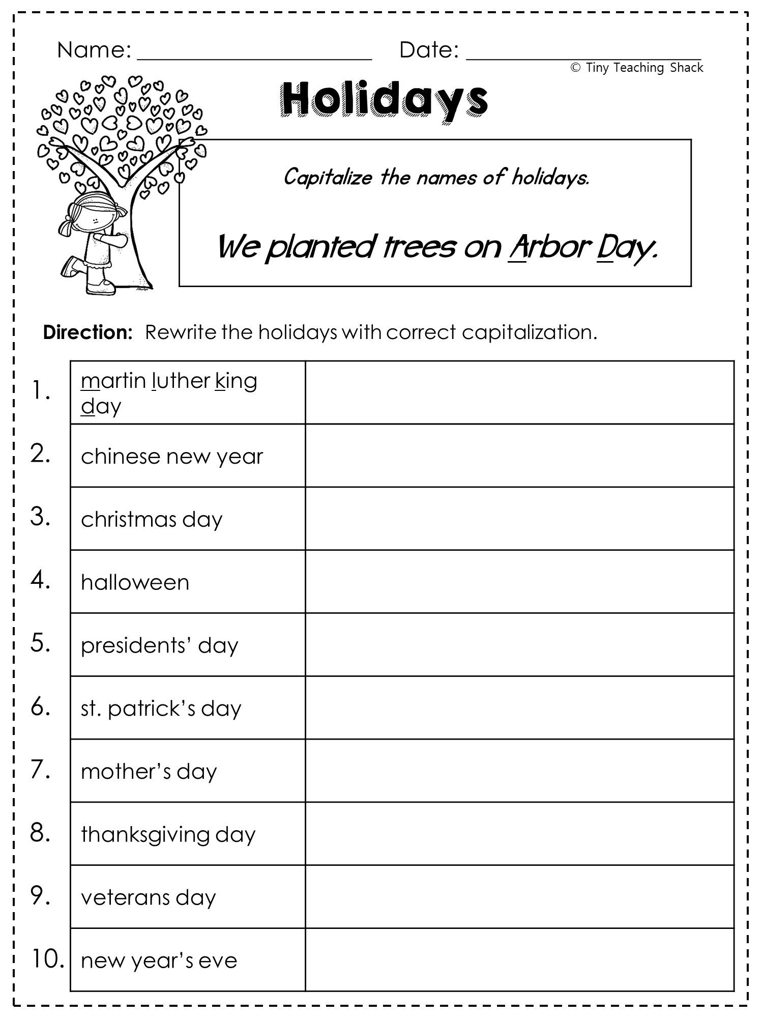 worksheets for kids second grade
