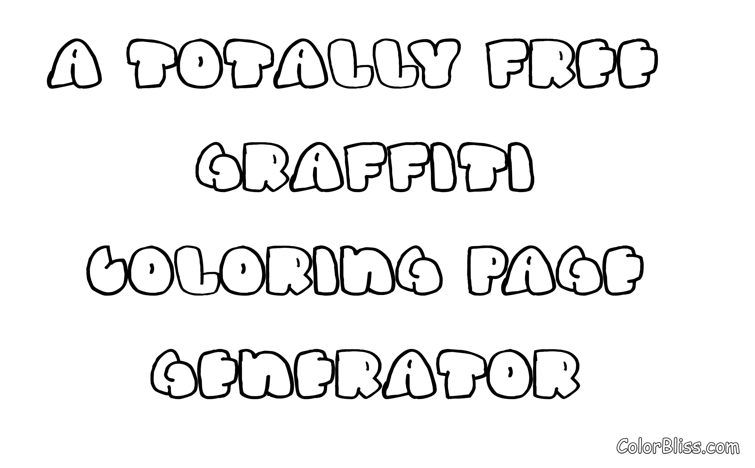 Graffiti Coloring Page Generator