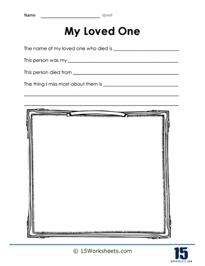 worksheets for kids about grief