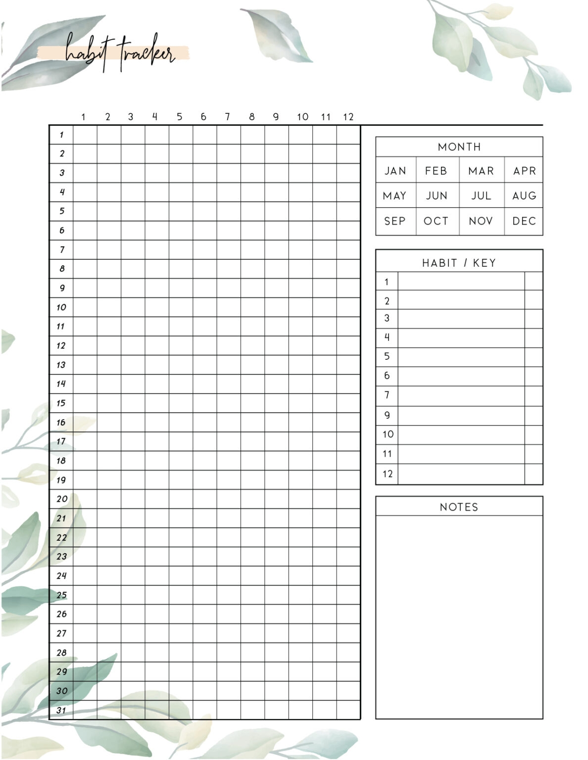 Habit Tracker Printable Habit Tracker Template Habit Vrogue co