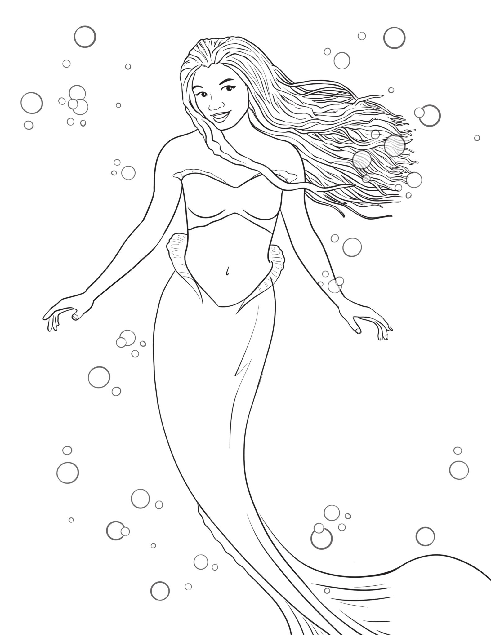 Halle Bailey The Little Mermaid Coloring Pages