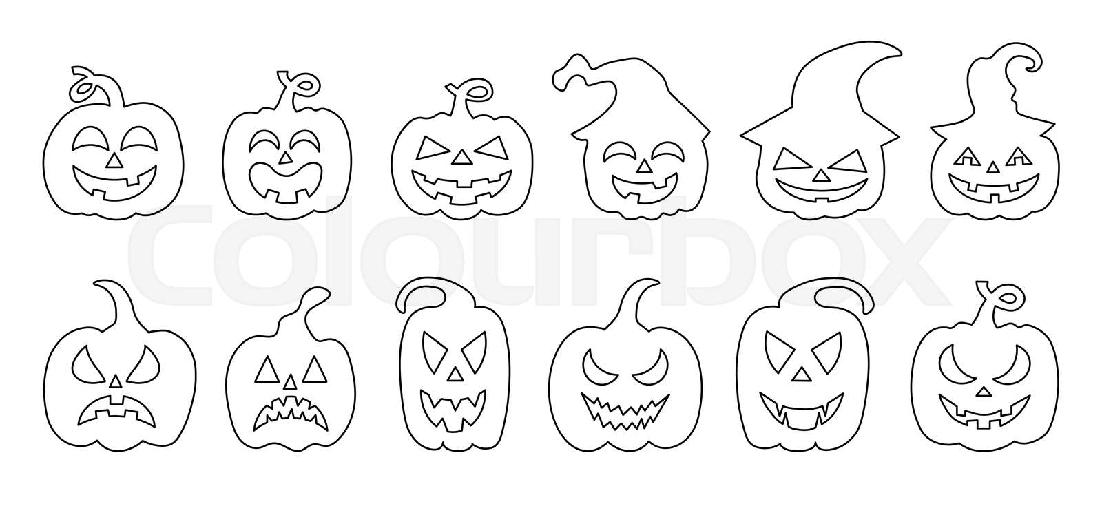 Halloween Lantern Coloring Vector Illustration Isolated Image On White