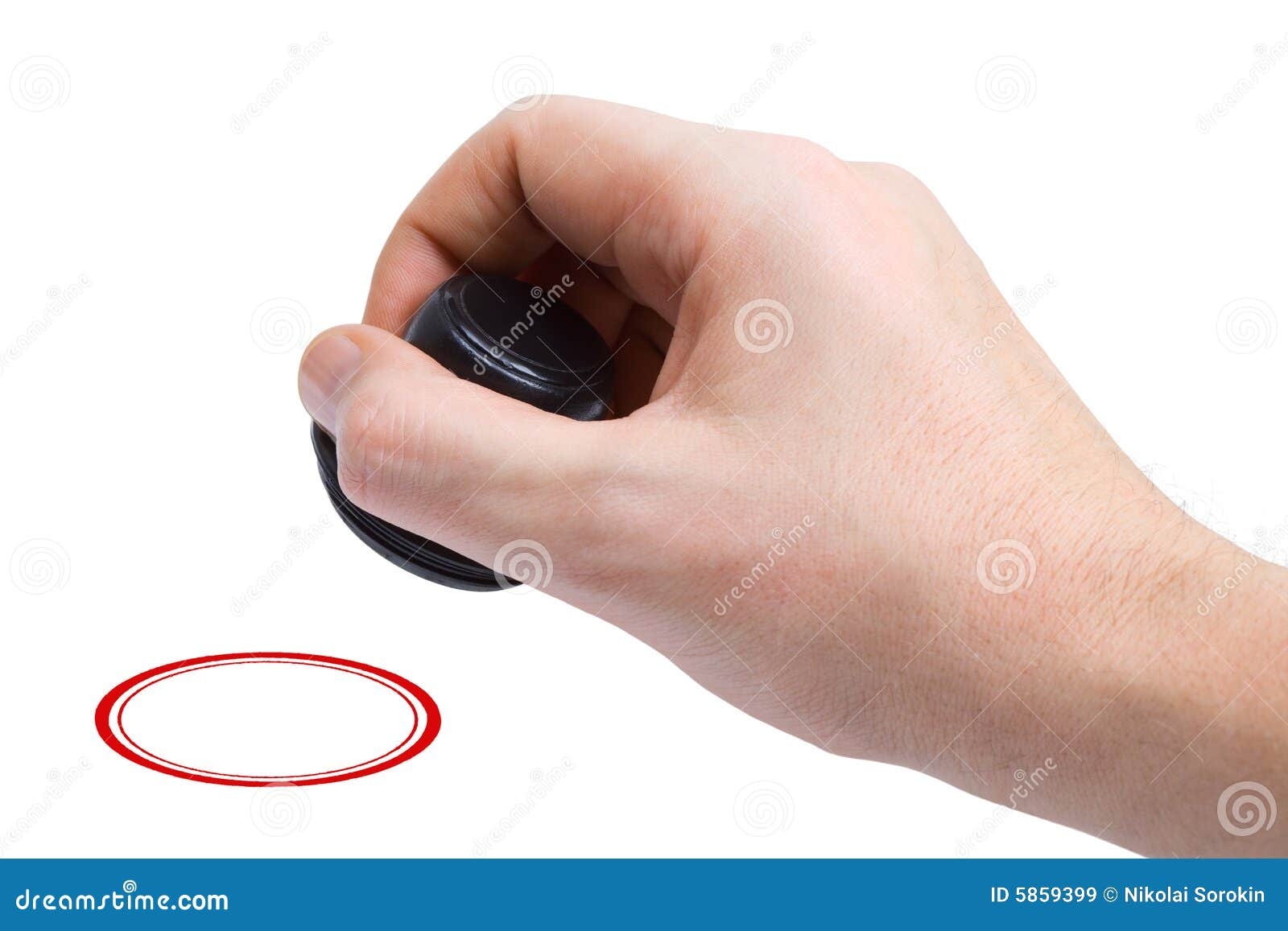 Hand With Stamp Copy space In Printout Stock Image Image Of Ideas 