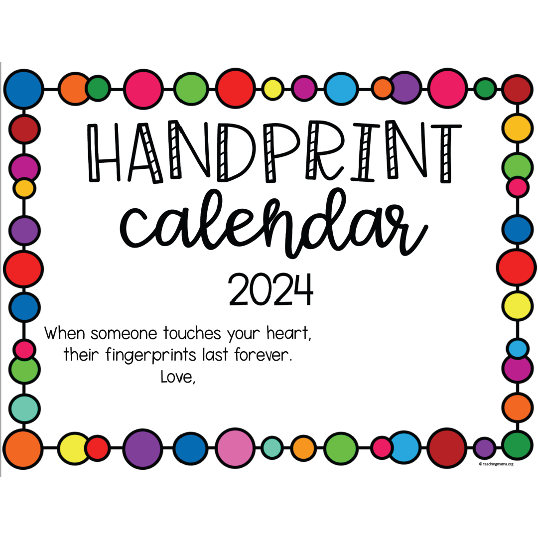 Handprint Calendar 2024 Free Printable Pdf Darda Moreen