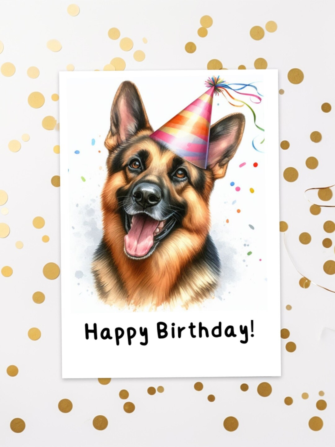 Happy Birthday Printable Template Card German Shepard Dog Etsy