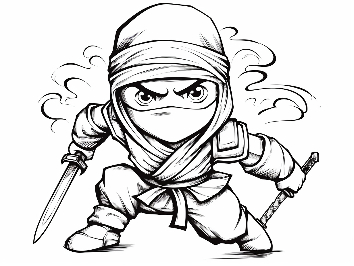Happy Ninja Coloring Page Coloring Page