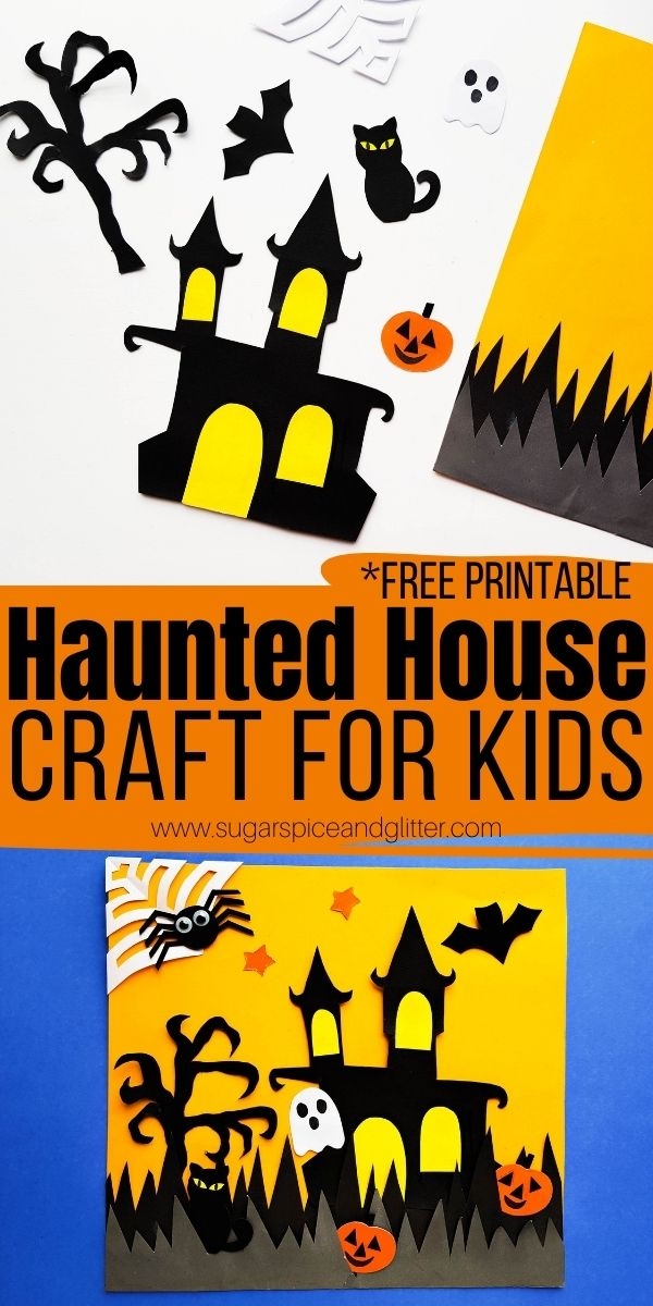 Haunted House Cut Out Craft With Printable Template with Video